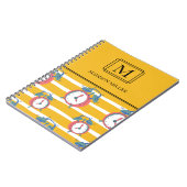 Persoonlijk gele monogram terug naar school notitieboek (Linkerzijde)