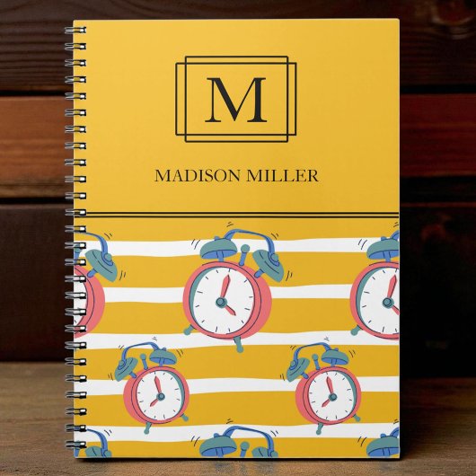 Persoonlijk gele monogram terug naar school notitieboek