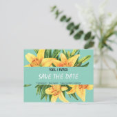 Persoonlijk - Gele Stargazer Save The Date Briefkaart (Staand voorkant)
