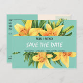 Persoonlijk - Gele Stargazer Save The Date Briefkaart (Voorkant / Achterkant)