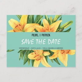 Persoonlijk - Gele Stargazer Save The Date Briefkaart