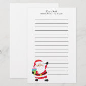 Persoonlijk Gelinieerd Kerstman Kerststationery Briefpapier (Voorkant / Achterkant)