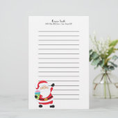 Persoonlijk Gelinieerd Kerstman Kerststationery Briefpapier (Staand voorkant)