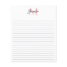 Persoonlijk gelinieerd monogram briefpapier 11,4 c