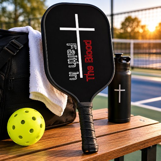Persoonlijk geloof in het bloed Christelijk kruis Pickleball Paddle