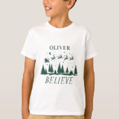 Persoonlijk Geloof Kerstman slee Kerstmis match T-shirt (Voorkant)