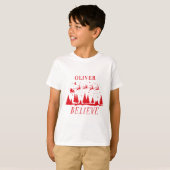 Persoonlijk Geloof Kerstman slee Kerstmis match T-shirt (Voorkant volledig)