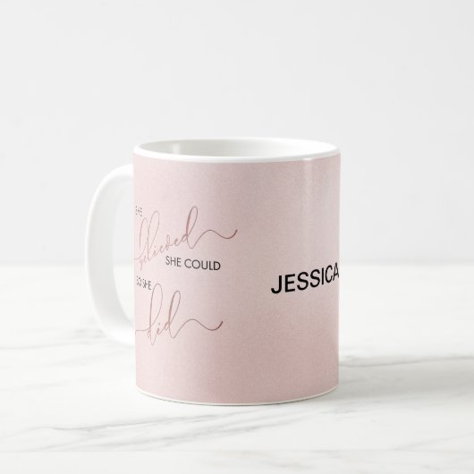 Persoonlijk geloofde ze dat ze goud kon Rozen Koffiemok (Voorkant links)