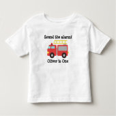 Persoonlijk geluid alarm Brandweerwagen 1e verjaar Kinder Shirts (Voorkant)