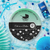 Persoonlijk geluid als Baby shower van de Button Papieren Bordje (Feest)