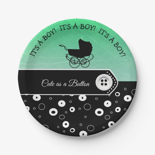 Persoonlijk geluid als Baby shower van de Button Papieren Bordje (Voorkant)