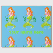 Persoonlijk geluid en charmermaid Girl Cadeaupapier (Vlak)
