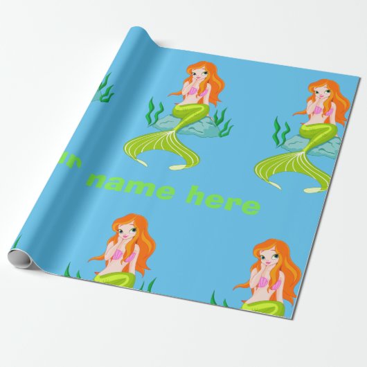 Persoonlijk geluid en charmermaid Girl Cadeaupapier (Uitgerold)