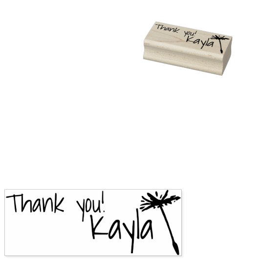 Persoonlijk geluid Standelion Zaaid Dank u naam Rubberstempel (Gestempeld)