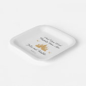 Persoonlijk gelukkig altijd na bruiloft papieren bordje (Gebogen)