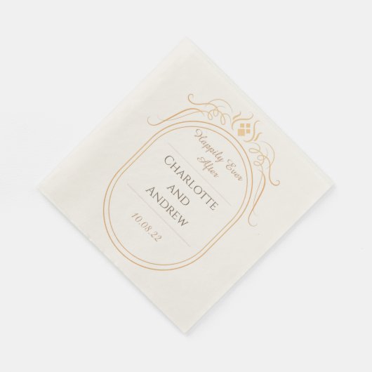 Persoonlijk gelukkig altijd na bruiloft servet (Hoek)