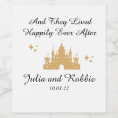 Persoonlijk gelukkig altijd na bruiloft wijn etiket (Enkel label)