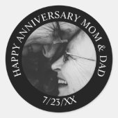 Persoonlijk Gelukkig Jubileum Ronde Sticker (Voorkant)