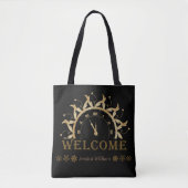 Persoonlijk gelukkig nieuwjaar 2023, Gold Glitter Tote Bag (Voorkant)