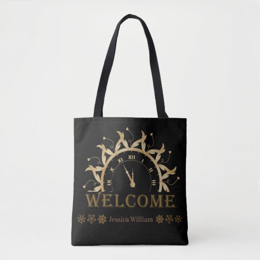 Persoonlijk gelukkig nieuwjaar 2023, Gold Glitter  Tote Bag (Voorkant)