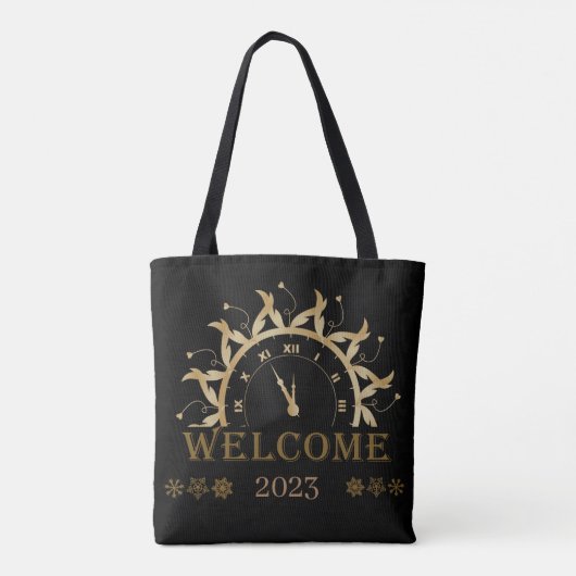 Persoonlijk gelukkig nieuwjaar 2023, Gold Glitter  Tote Bag (Achterkant)