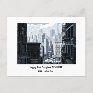 Persoonlijk Gelukkig Nieuwjaar 2025 New York Feestdagenkaart