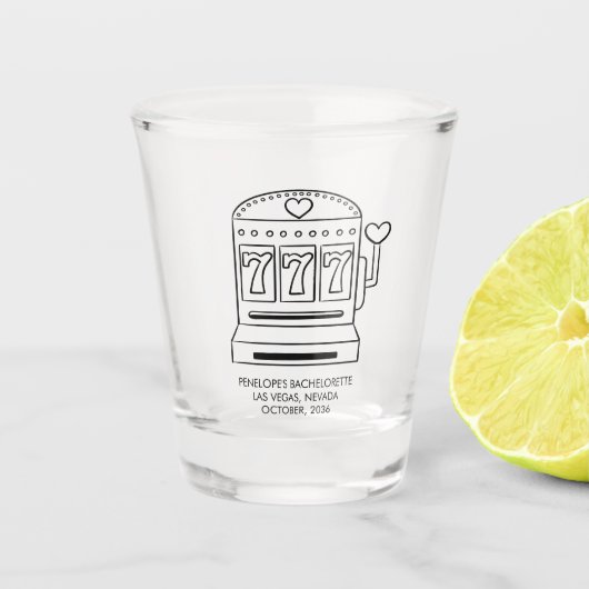 Persoonlijk geluksglas 7 vrijgezellenfeest shotgla shot glas (Voorkant)