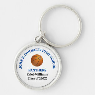 Persoonlijk gemaakt basketbalspeler op de middelba sleutelhanger