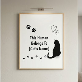 Persoonlijk gemaakt Deze Mens Hoort Bij Kat Poster