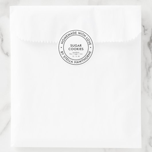 Persoonlijk Gemaakt Met Liefde Ronde Sticker (Tas)