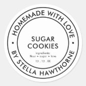 Persoonlijk Gemaakt Met Liefde Ronde Sticker (Voorkant)