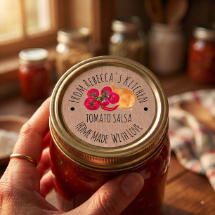 Persoonlijk gemaakt zelfgemaakte Salsa-inmaaklabel Ronde Sticker