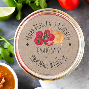 Persoonlijk gemaakt zelfgemaakte Salsa-inmaaklabel Ronde Sticker