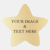 Persoonlijk Gemaakte Eigen Foto & Tekst Goud Ster Sticker (Voorkant)