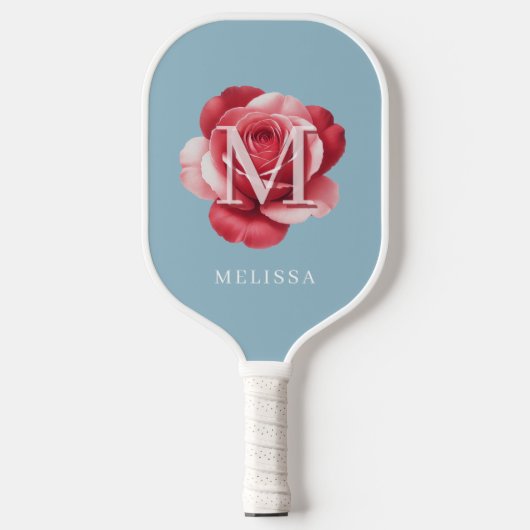 Persoonlijk Gemaakte Roos Initiaal Pickleball Padd Paddle (Voorkant)