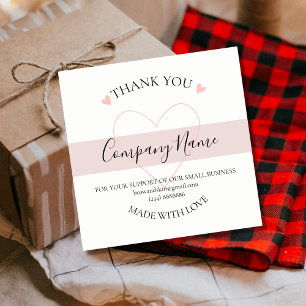 Persoonlijk gemaakte THANK YOU-label Vierkante Sticker