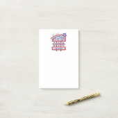 Persoonlijk gemaakte USA 250–Patriottische Retro M Post-it® Notes (Op bureau)