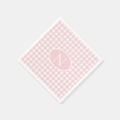 Persoonlijk gemarkeerde roze houndstooth geruit servet (Hoek)