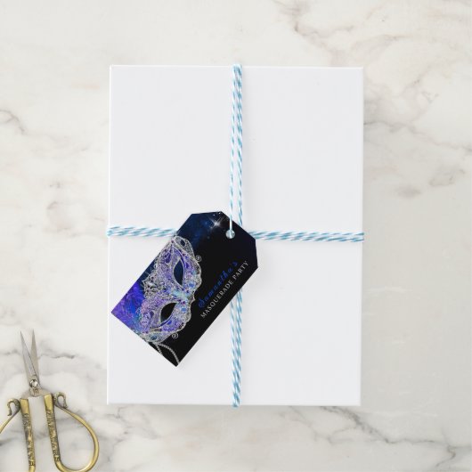 Persoonlijk gemaskerd bal cadeaulabel (Met Touw)
