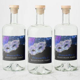 Persoonlijk gemaskerd bal likeurfles etiket