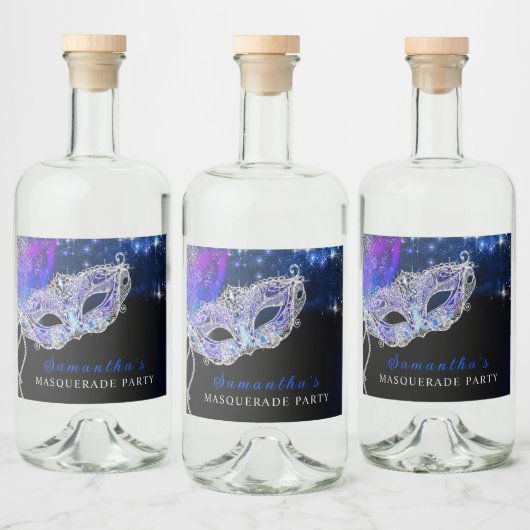 Persoonlijk gemaskerd bal likeurfles etiket (Flessen)