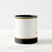 Persoonlijk gemerkt met monogram tweekleurige koffiemok (Center)