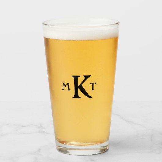 Persoonlijk gemerkt met uw initialen glas (Voorkant gevuld)