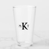 Persoonlijk gemerkt met uw initialen glas (Voorkant)