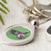 Persoonlijk gemerkte monogram fancy script roze go sleutelhanger