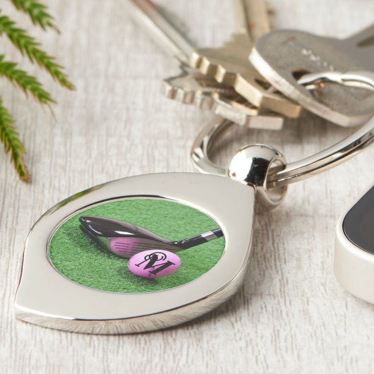 Persoonlijk gemerkte monogram fancy script roze go sleutelhanger