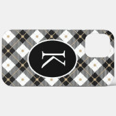 Persoonlijk gemerkte zwart wit gouden ruit Case-Mate iPhone case (Achterkant (horizontaal))