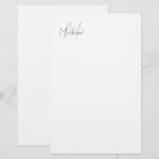 Persoonlijk geminimaliseerd eenvoudig modern naam briefpapier (Voorkant / Achterkant)