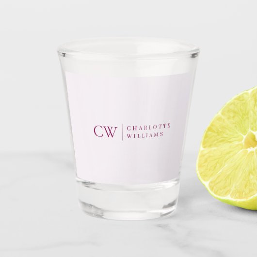 Persoonlijk gemonogrammeerd roze naam shotglas shot glas (Voorkant)