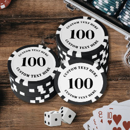 Persoonlijk genummerd 100 poker chips